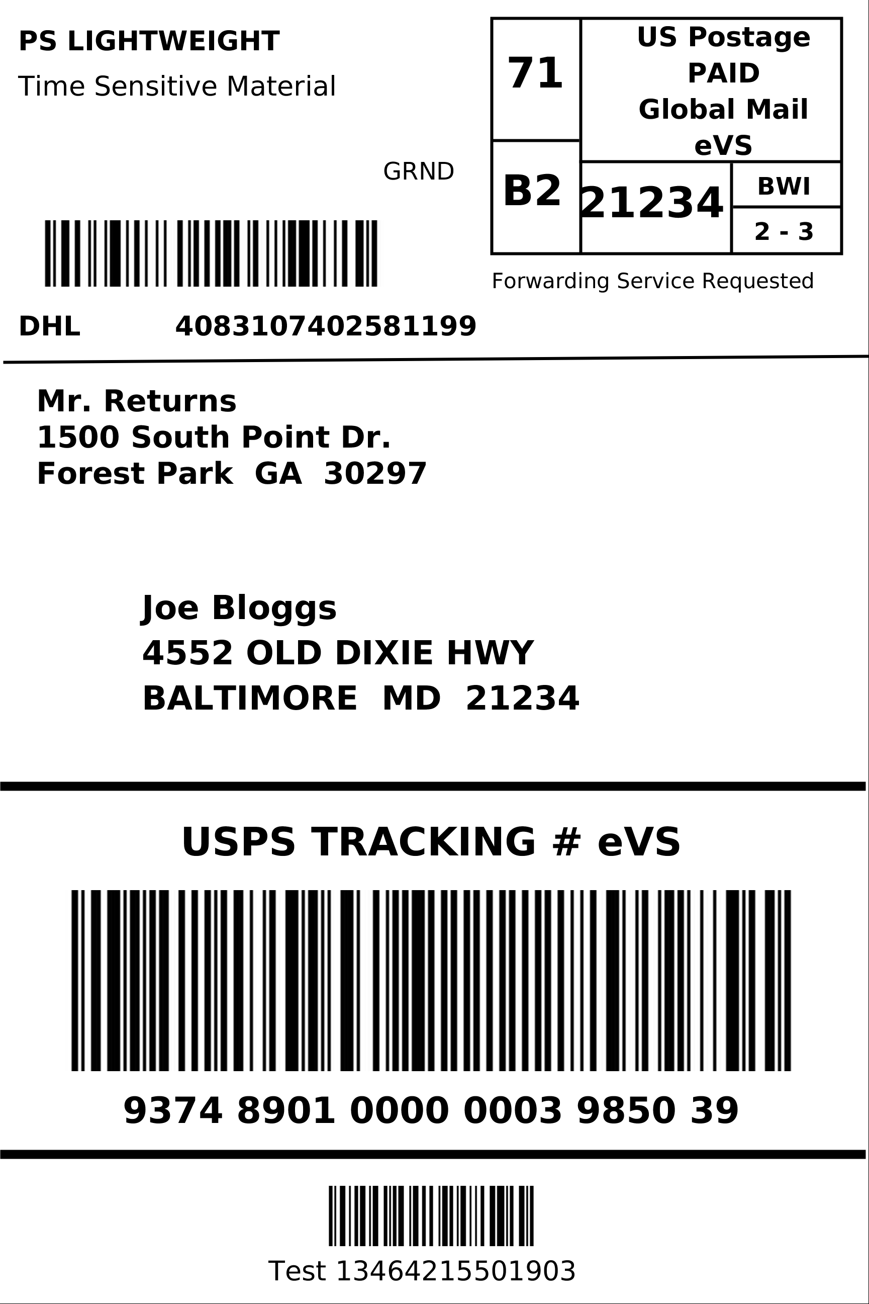 Return Label Template Printable Label Templates