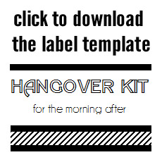Hangover Kit Label Template printable label templates