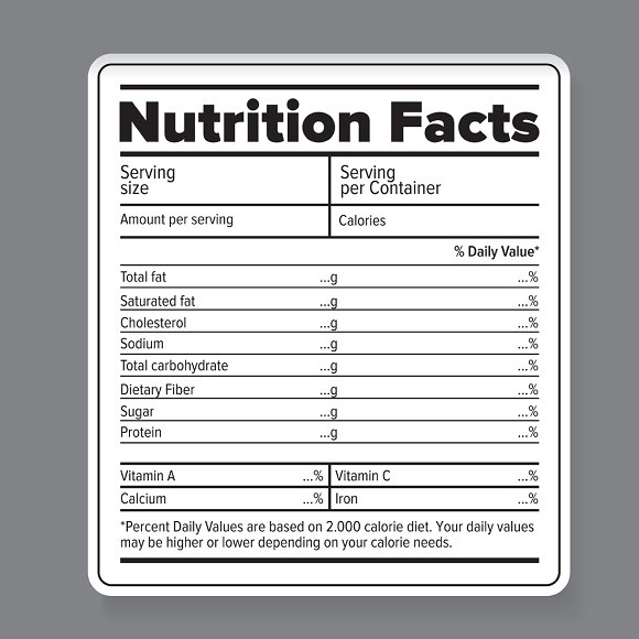 Nutrition Facts Label Template Printable Label Templates Printable Label Templates